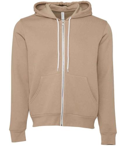 Canvas Unisex Full Zip Hoodie - TAN - XS